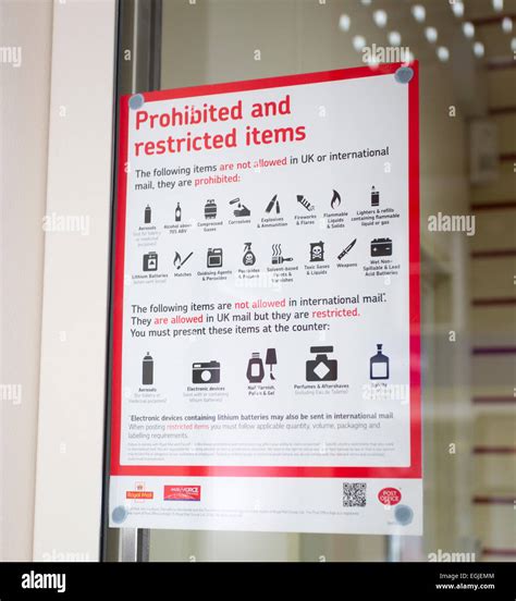 post office prohibited items uk.